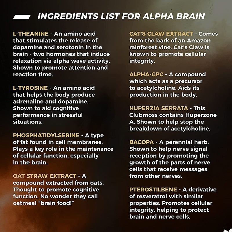 L-Theanine Brain Supplement – Focus, Calm & Mental Clarity - 30tbs
