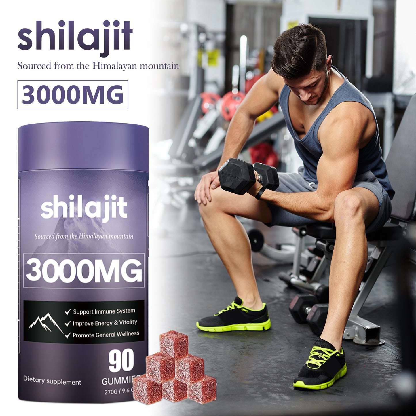 Shilajit Improves vitality Gummies - 90tbs