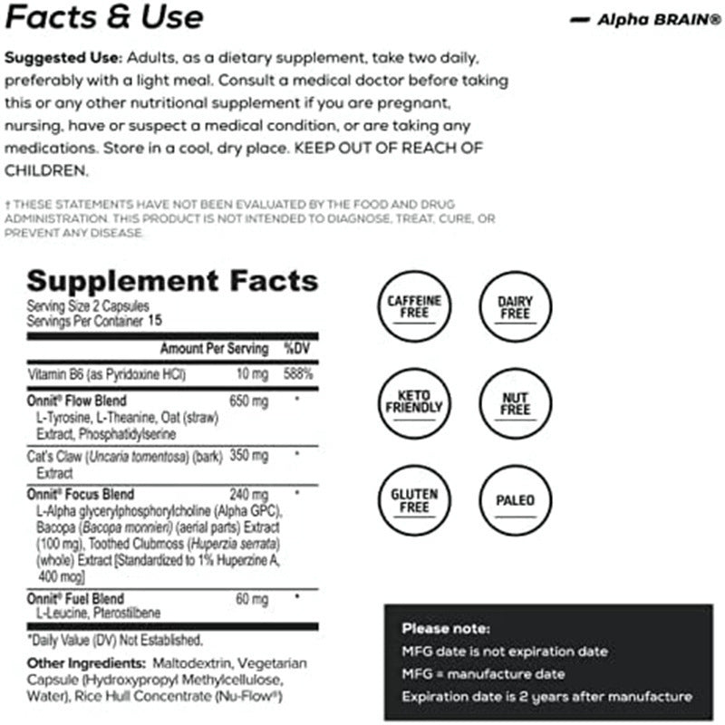 L-Theanine Brain Supplement – Focus, Calm & Mental Clarity - 30tbs